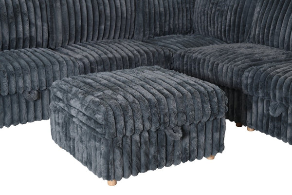 English Elm Armless Modular Sectional Sofa Set with Hidden Storage and Sleeper for Living Room Grey W680S00201