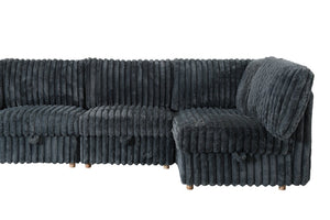 English Elm Armless Modular Sectional Sofa Set with Hidden Storage and Sleeper for Living Room Grey W680S00201
