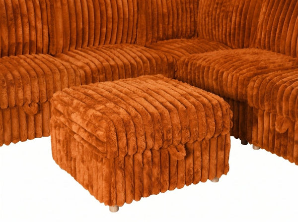 English Elm Armless Modular Sectional Sofa Set with Hidden Storage and Sleeper for Living Room Orange W680S00202