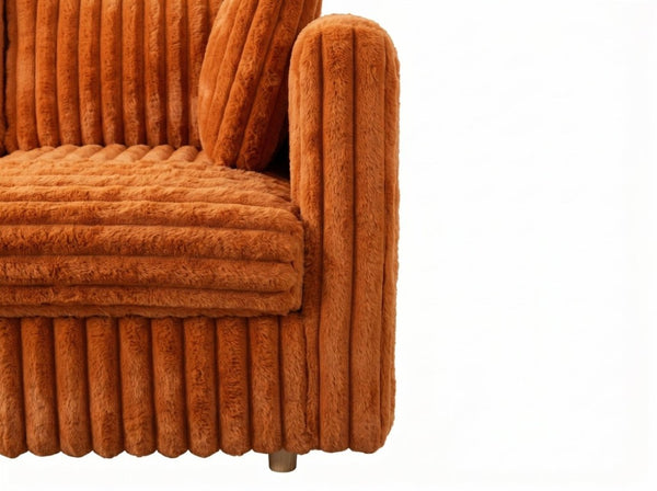 English Elm Armless Modular Sectional Sofa Set with Hidden Storage and Sleeper for Living Room Orange W680S00202