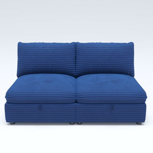 English Elm Armless Modular Fabric Sectional with Under Seat Storage and Sleeper Function W680S00212