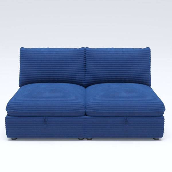 English Elm Armless Modular Fabric Sectional with Under Seat Storage and Sleeper Function W680S00212