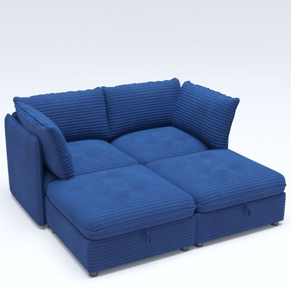 English Elm Armless Modular Fabric Sectional with Under Seat Storage and Sleeper Function W680S00212