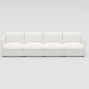 English Elm Modular Sectional Sofa with Hidden Storage in Every Seat Flexible Living Room Layout White W680S00214