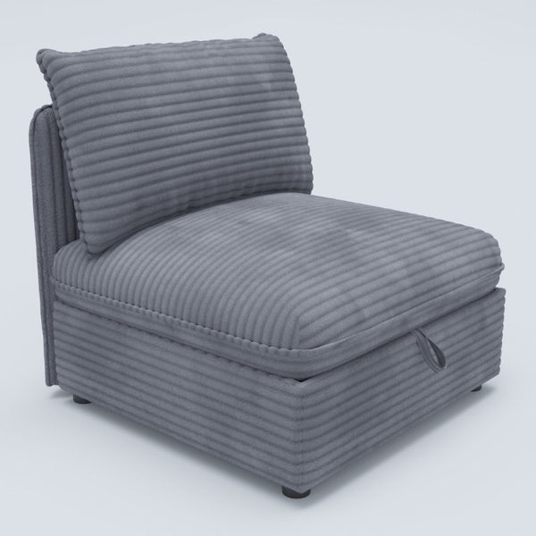 English Elm Modular Sectional Sofa with Hidden Storage in Every Seat Flexible Living Room Layout Gray W680S00215