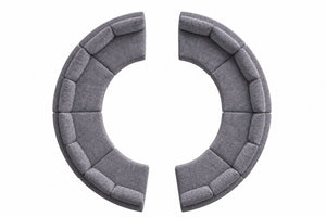 English Elm 6‑Seater Curved Modular Sectional with Chenille Upholstery and Solid Wood Frame 8-Seater Dark Gray Standard W680S00250