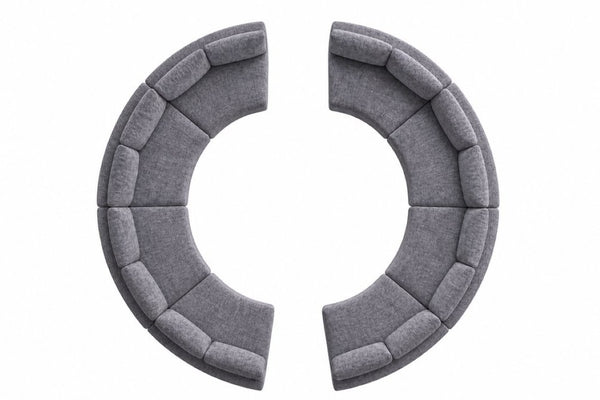 English Elm 6‑Seater Curved Modular Sectional with Chenille Upholstery and Solid Wood Frame 8-Seater Dark Gray Standard W680S00250