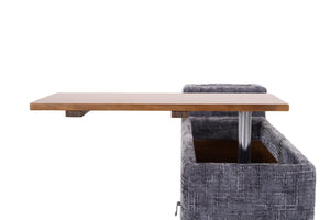 English Elm 8‑Seater Curved Modular Sectional in Chenille with Solid Wood Frame for Large Living Rooms Dark Gray W680S00253