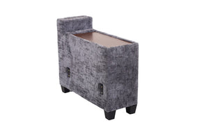 English Elm 4‑Seater Curved Modular Chenille Sectional with Solid Wood Frame for Spacious Living Rooms 6-Seater Dark Gray With Storage Console W680S00255