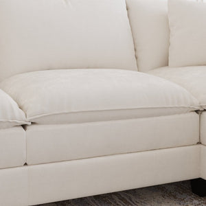 English Elm 97 Inch L Shaped Sectional Sofa with Armrest Storage Deep Cushion Living Room Couch W680S00259