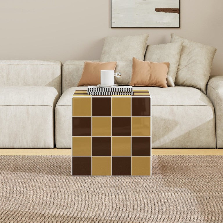 English Elm Vintage Faux Tile MDF Cube Riser Stackable Tabletop Display Stand for Industrial Decor W688P483134