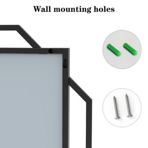 English Elm 21*36 Ines Matte Black Iron Frame Wall Mirror with Integrated Storage Shelf for Bath or Bedroom W708P421808