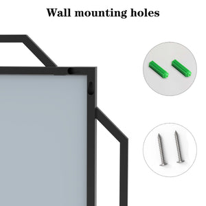 English Elm 21*36 Ines Iron Frame Wall Mirror with Integrated Shelf for Bathroom Bedroom Entryway Black - A W708P517341