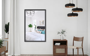 English Elm 47"x29" Matte Black Aluminum Framed Oversized Rectangle Mirror for Bathroom or Bedroom Black - A W708P518070