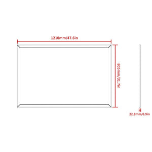 English Elm 40"x36" Aluminum Framed Wall Mirror Walnut Finish Slim Profile Versatile Bedroom Living W708P518073