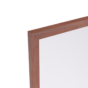 English Elm 40"x36" Aluminum Framed Wall Mirror Walnut Finish Slim Profile Versatile Bedroom Living W708P518073