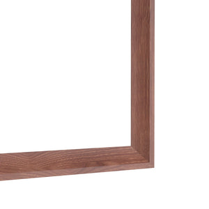 English Elm 40"x36" Aluminum Framed Wall Mirror Walnut Finish Slim Profile Versatile Bedroom Living W708P518073