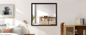 English Elm 40X36 Oversized Matte Black Aluminum Wall Mirror Mounts Vertical or Horizontal for Any Room W708P518075