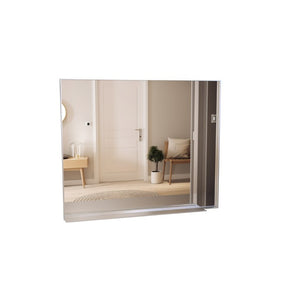 English Elm 30X36 Oversized Rectangle Wall Mirror Brushed Aluminum Frame for Bedroom or Bath 36 x 30 x 1.3 inches Silver Aluminium W708P518077