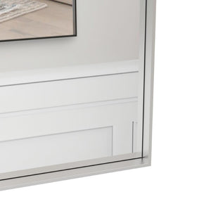 English Elm 30X36 Oversized Rectangle Wall Mirror Brushed Aluminum Frame for Bedroom or Bath 36 x 30 x 1.3 inches Silver Aluminium W708P518077