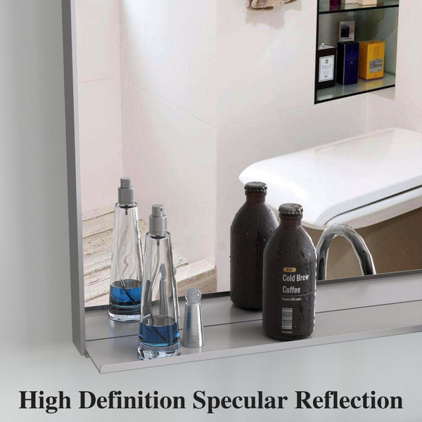 English Elm 22*60" Silver Aluminum Rectangle Wall Mirror Dual Orientation for Bedroom or Bath W708P518081