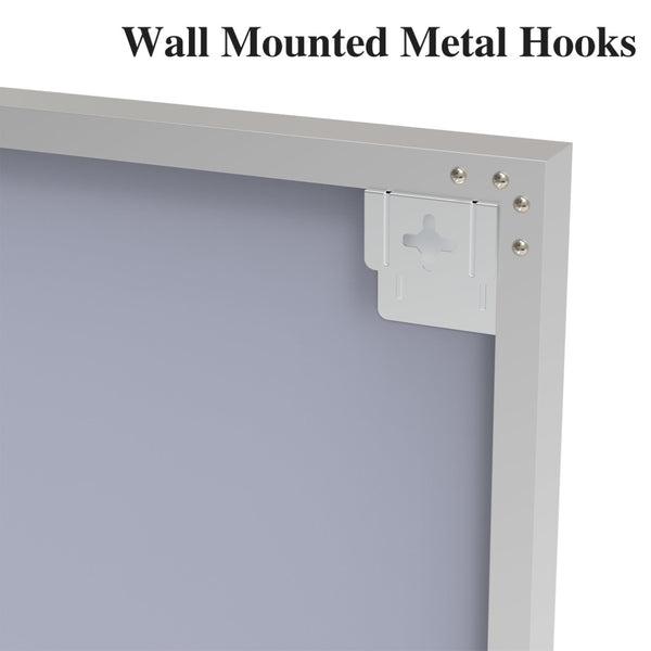 English Elm 22*60" Silver Aluminum Rectangle Wall Mirror Dual Orientation for Bedroom or Bath W708P518081