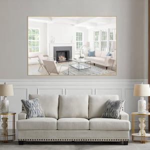 English Elm Oversized Gold Aluminum Framed Full Length Wall Mirror with Removable Tray Bedroom W708P518218
