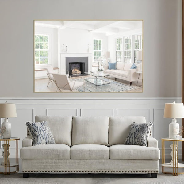 English Elm Oversized Gold Aluminum Framed Full Length Wall Mirror with Removable Tray Bedroom W708P518218