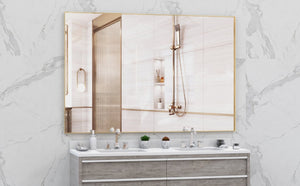 English Elm Oversized Gold Aluminum Framed Full Length Wall Mirror with Removable Tray Bedroom W708P518218