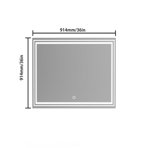 English Elm 30X36 Oversized Rectangle Wall Mirror Brushed Aluminum Frame for Bedroom or Bath 36 x 36 x 0.6 inches Transparent Glass W708P518224