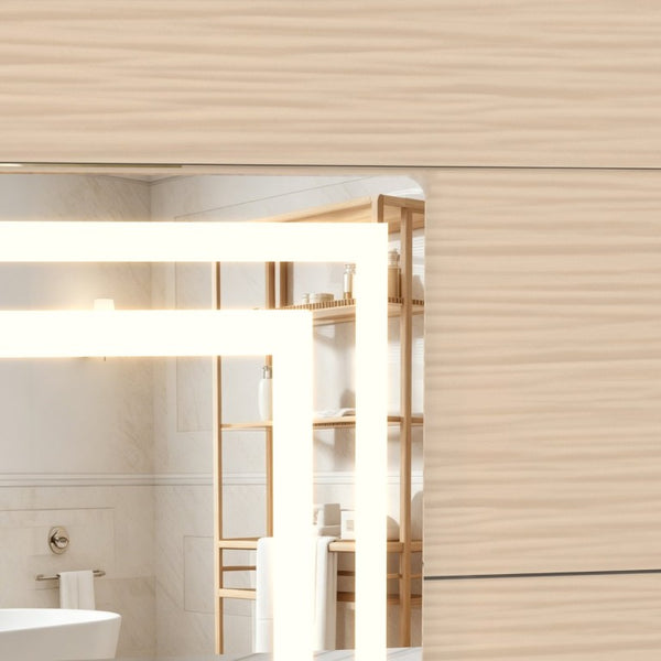 English Elm 30X36 Oversized Rectangle Wall Mirror Brushed Aluminum Frame for Bedroom or Bath 36 x 36 x 0.6 inches Transparent Glass W708P518224