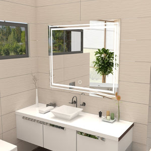 English Elm 30X36 Oversized Rectangle Wall Mirror Brushed Aluminum Frame for Bedroom or Bath 36 x 36 x 0.6 inches Transparent Glass W708P518224