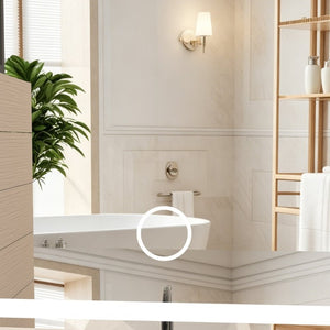 English Elm Extra Large LED Vanity Mirror with Adjustable Lighting Tempered Glass Wall Mount Bathroom W708P518628