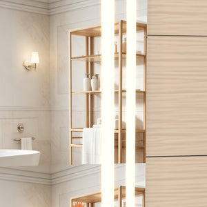 English Elm Extra Large LED Vanity Mirror with Adjustable Lighting Tempered Glass Wall Mount Bathroom W708P518628