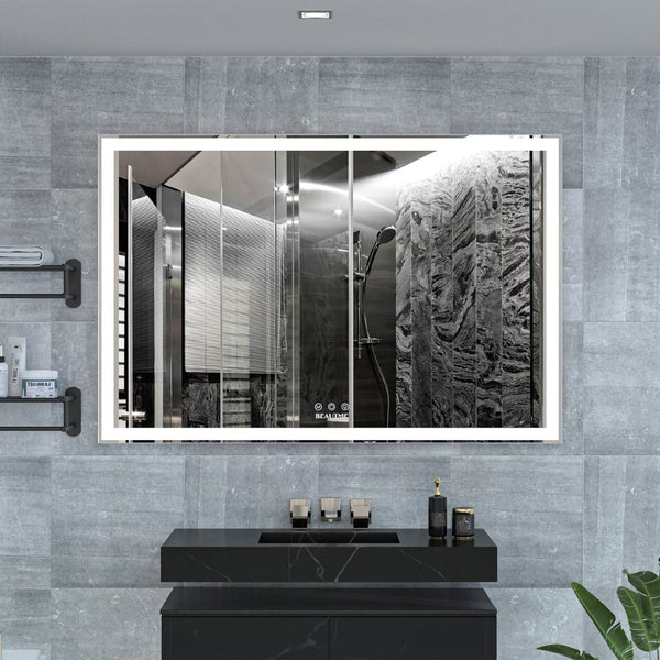 English Elm Extra Large 60x36 Led Vanity Mirror Wall Mounted with Adjustable Color Temperature W708P518630