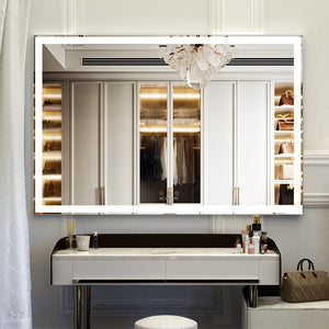 English Elm Extra Large 60x36 Led Vanity Mirror Wall Mounted with Adjustable Color Temperature W708P518630