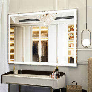 English Elm Extra Large 60x36 Led Vanity Mirror Wall Mounted with Adjustable Color Temperature W708P518630