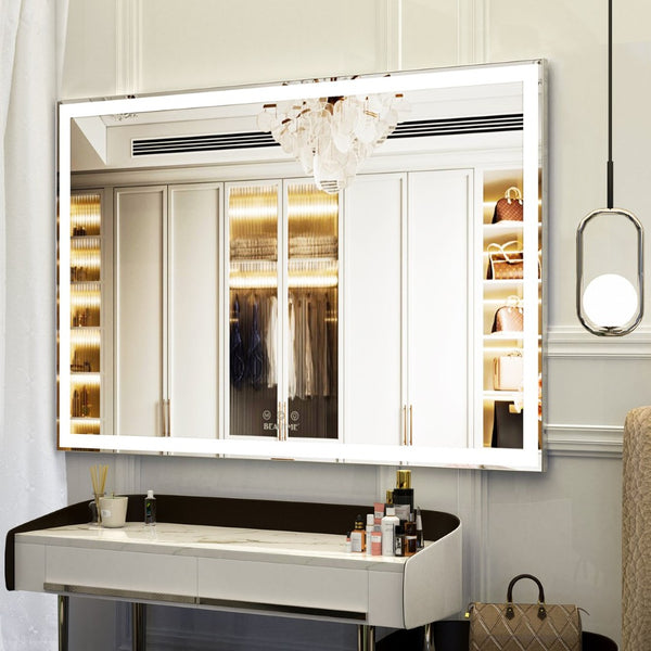 English Elm Extra Large 60x36 Led Vanity Mirror Wall Mounted with Adjustable Color Temperature W708P518630