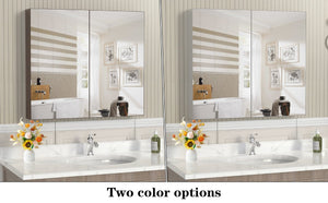 English Elm 48X30 Aluminum Medicine Cabinet with Full Mirror Surface Mount Bathroom Storage Organizer W708P581229