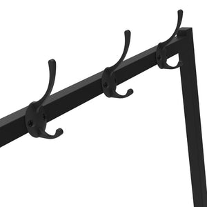 English Elm Coat Rack Hall Tree with Full Length Mirror Shoe Storage Industrial Metal Frame W708P588785