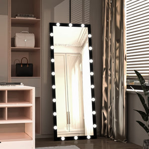 English Elm Hollywood LED Lighted Full Body Vanity Mirror with Touch Control for Bedroom Dressing W708P588813