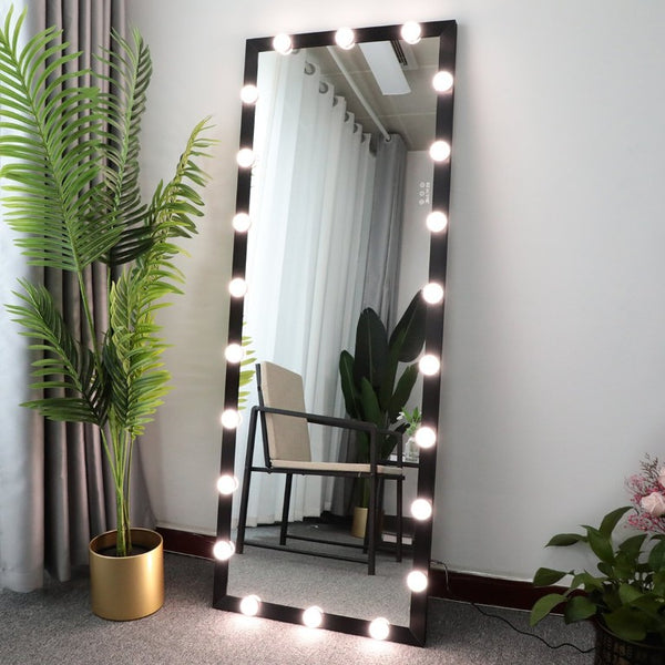 English Elm Hollywood LED Lighted Full Body Vanity Mirror with Touch Control for Bedroom Dressing W708P588813