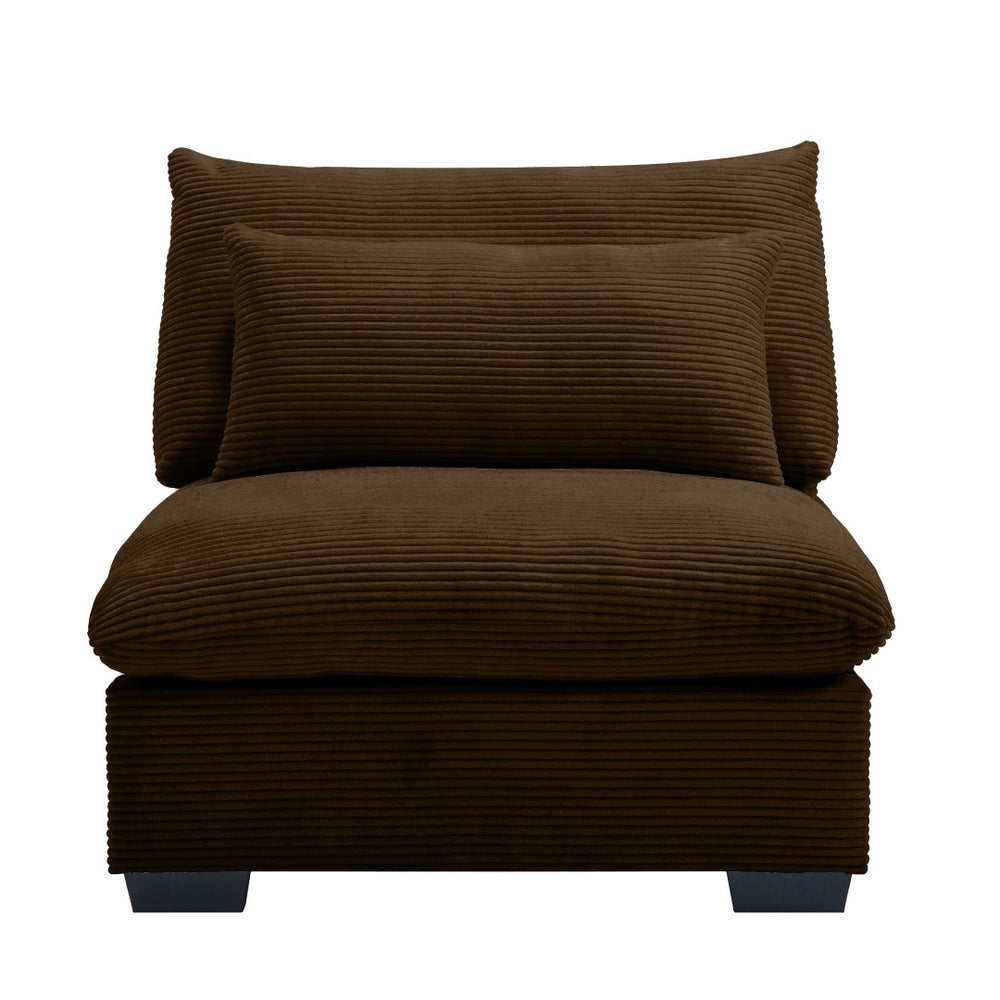 English Elm Armless Modular Corduroy Sofa with High Density Foam for Flexible Living Room Configurations W714P183914