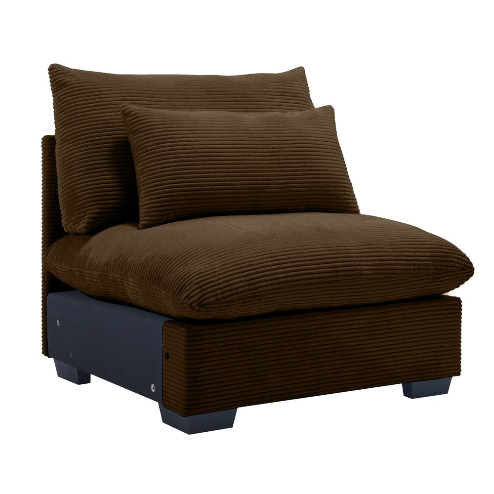 English Elm Armless Modular Corduroy Sofa with High Density Foam for Flexible Living Room Configurations W714P183914