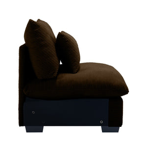 English Elm Armless Modular Corduroy Sofa with High Density Foam for Flexible Living Room Configurations W714P183914