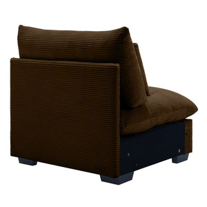English Elm Armless Modular Corduroy Sofa with High Density Foam for Flexible Living Room Configurations W714P183914
