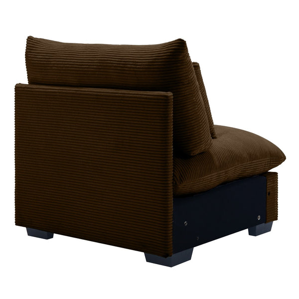 English Elm Armless Modular Corduroy Sofa with High Density Foam for Flexible Living Room Configurations W714P183914