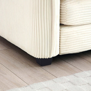 English Elm Armless Corduroy Modular Single Sofa Deep Seat Memory Foam for Modern Living Rooms Beige W714P185442