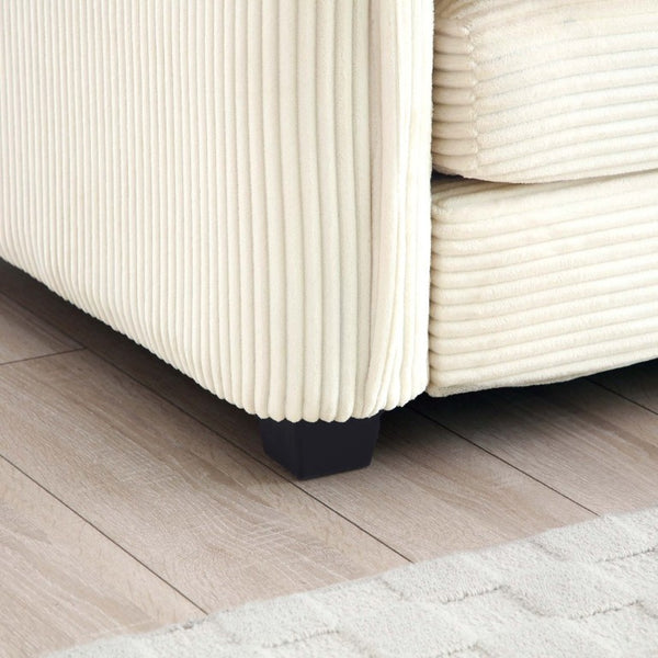 English Elm Armless Corduroy Modular Single Sofa Deep Seat Memory Foam for Modern Living Rooms Beige W714P185442