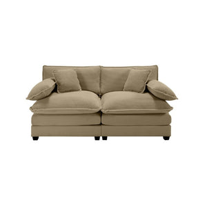 English Elm Armless Modular Two Seat Corduroy Sofa with Memory Foam Cushions for Modern Living Tan W714P185461